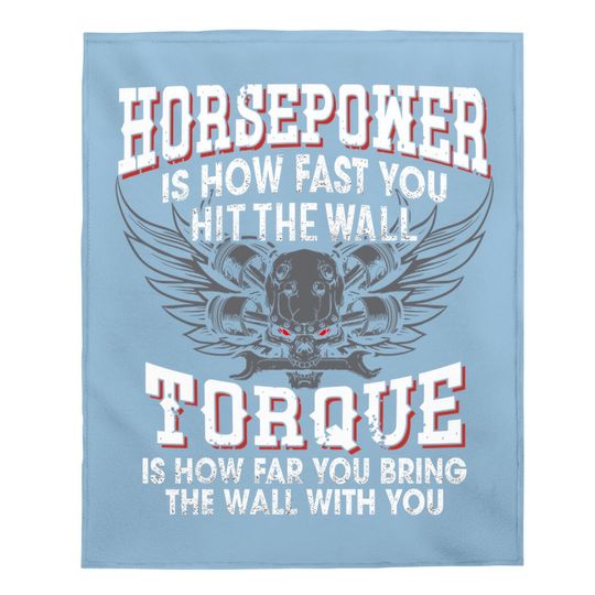 Mechanic Baby Blanket Horsepower Torque Funny Baby Blanket