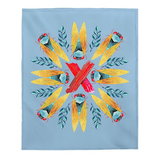 Cicada Mandala Brood X 2021 Baby Blanket