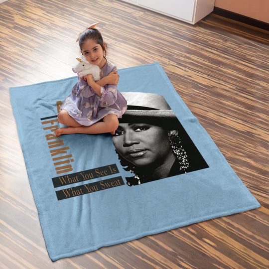 Aretha Franklin What You See Is Creative Print Baby Blanket Black