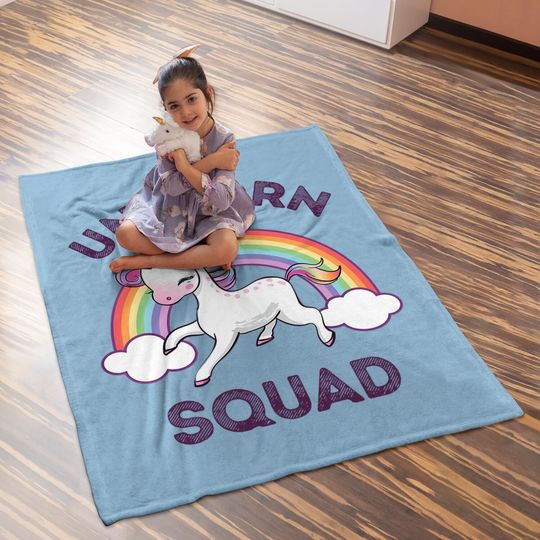 Unicorn Squad Baby Blanket Girls Rainbow Unicorns Queen Gift Baby Blanket