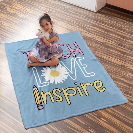 Summer Teacher Teach Love Inspire Baby Blanket