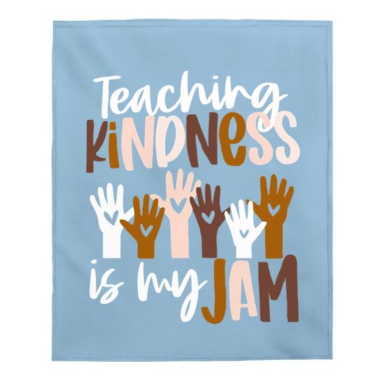 Teaching Kindness Is My Jam Teacher Baby Blanket For Teacher Graphic Baby Blanket Baby Blanket Casual Short Sleeve Baby Blanket