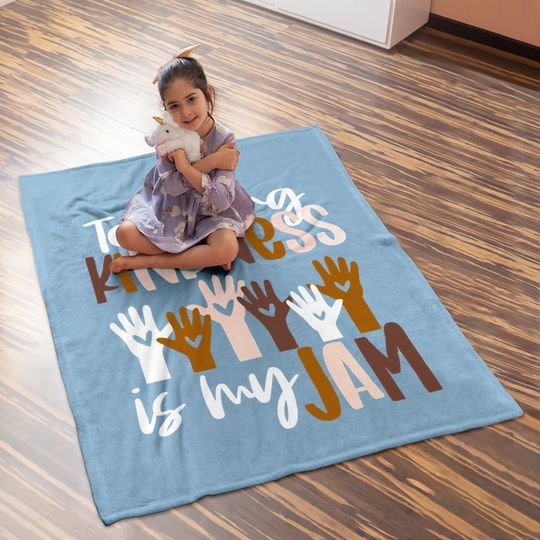 Teaching Kindness Is My Jam Teacher Baby Blanket For Teacher Graphic Baby Blanket Baby Blanket Casual Short Sleeve Baby Blanket