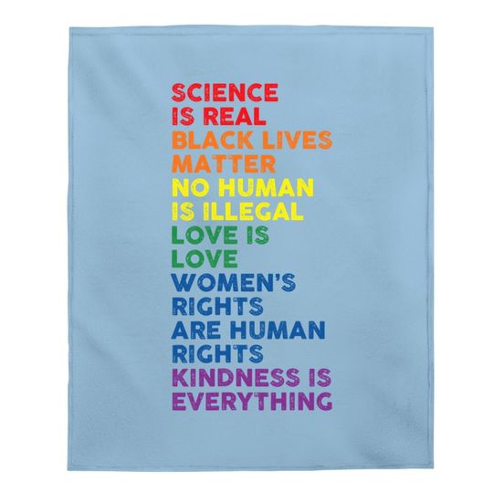 Gay Pride Science Is Real Black Lives Matter Love Is Love Baby Blanket