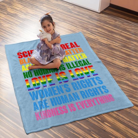 Stop Hate Asian Baby Blanket Science Is Real Black Lives Matter