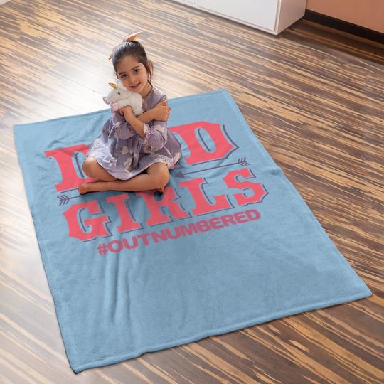 Dad Of Girls Outnumbered Father Baby Blanket