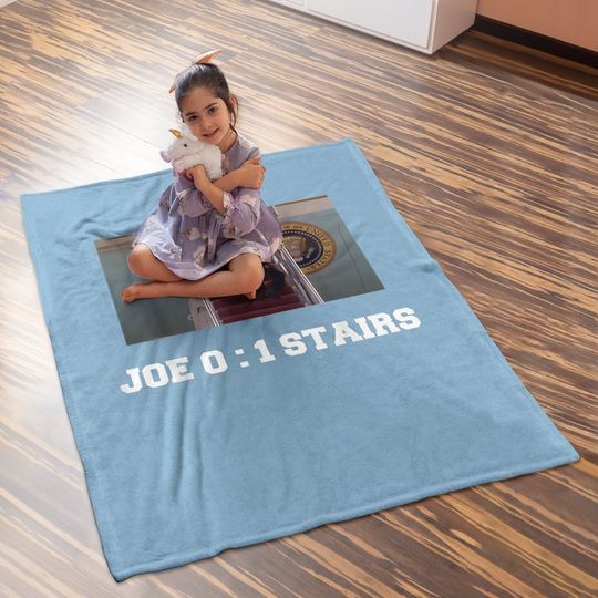 Joe Biden Falling Down Stairs Joe Vs Stairs Funny Political Baby Blanket