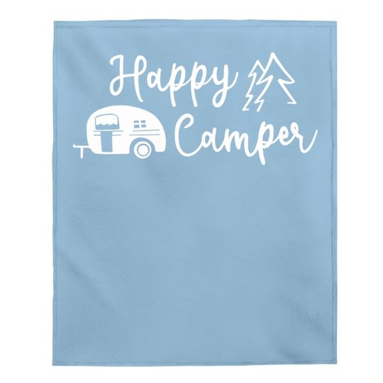 Hiking Camping Baby Blanket For Funny Graphic Baby Blanket Baby Blanket Happy Camper Letter Print Casual Baby Blanket Tops