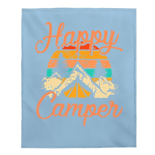 Discover Happy Camper Baby Blanket For Camping Baby Blanket Baby Blanket Funny Cute Graphic Baby Blanket Short Sleeve Letter Print Casual Baby Blanket Tops