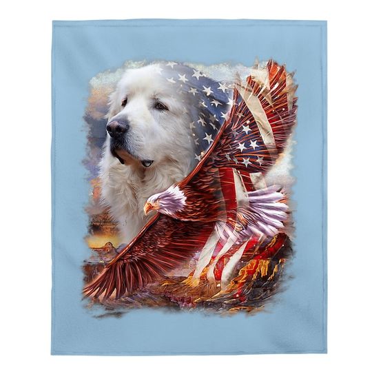 Great Pyrenees American Patriot Baby Blanket