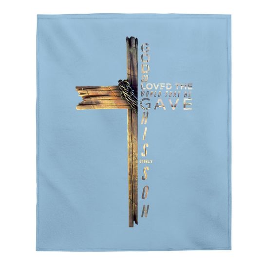 John 3:16 Christian Cross Bible Baby Blanket