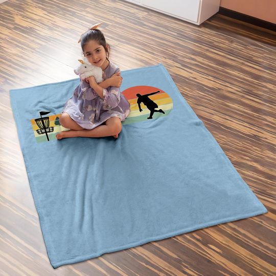Cool Retro Disc Golf Sport Baby Blanket