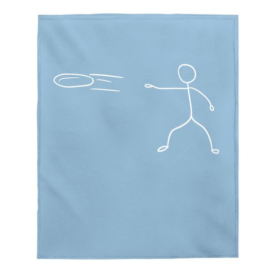 Funny Stickman Disc Golf Player Sports Lover Baby Blanket