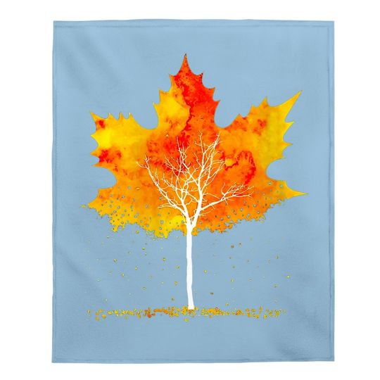 Maple Leaf Autumn Tree Orange Fall Leaves Season Baby Blanket