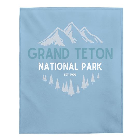 Grand Teton National Park Est 1929 Vintage National Park Wy Baby Blanket