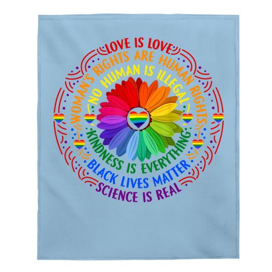 Rainbow Black Lives Matter Science Lgbt Pride Flower Baby Blanket