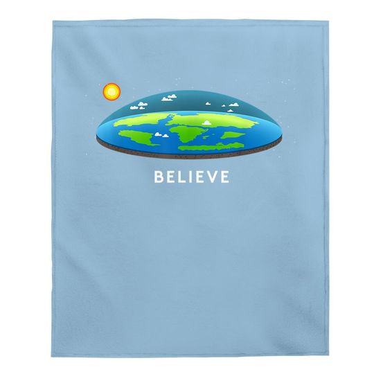 Flat Earth Believe Baby Blanket