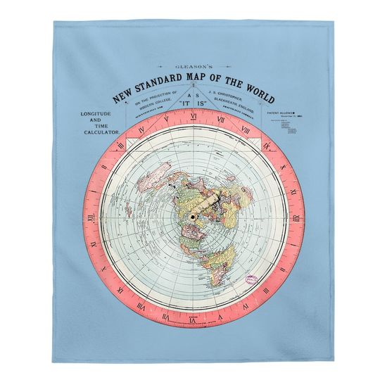 Flat Earth Theory World Map - Funny Conspiracy Theory Baby Blanket Baby Blanket