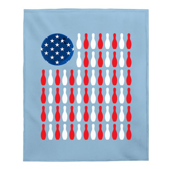 American Flag - Patriotic Bowler & Bowling Baby Blanket