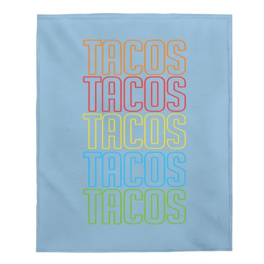 Retro Tacos Baby Blanket Vintage Taco Tuesday Baby Blanket Baby Blanket