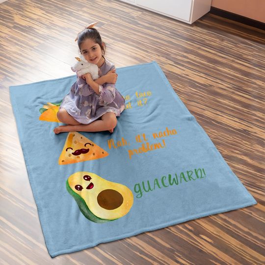Graphic 365 Wanna Taco Bout It Baby Blanket Funny Tacos Baby Blanket