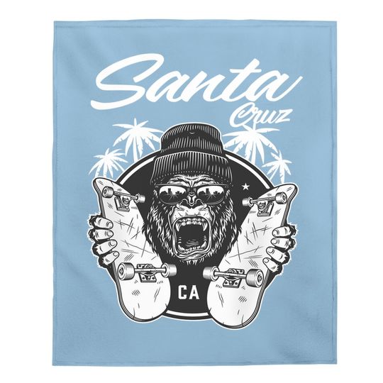 Skateboard Santa Cruz Palm Tree Street Wear Baby Blanket