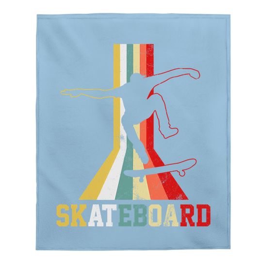 Retro Skateboard Skateboarder Skateboarding Baby Blanket