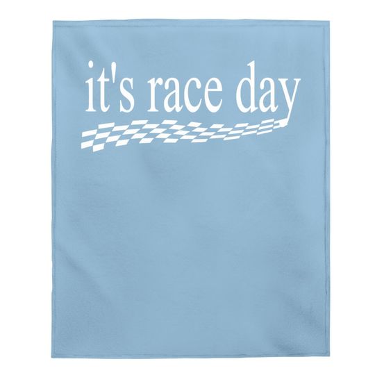 It's Race Day Baby Blanket Auto Racing Dirt Racing Checkered Flag Baby Blanket