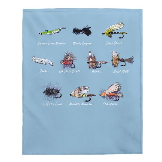 Fly Fishing Flies Lures Fisherman Outdoor Gear For Baby Blanket