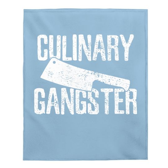 Black Chef Cook Cooking Culinary Gangster Vintage Black Baby Blanket Small