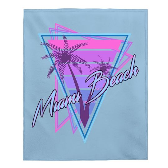 Baby Blanket Miami Beach Vintage 80s