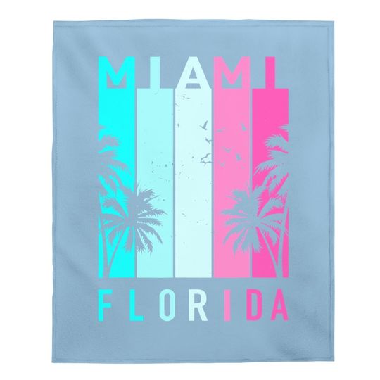 Baby Blanket Retro Miami Florida Beach