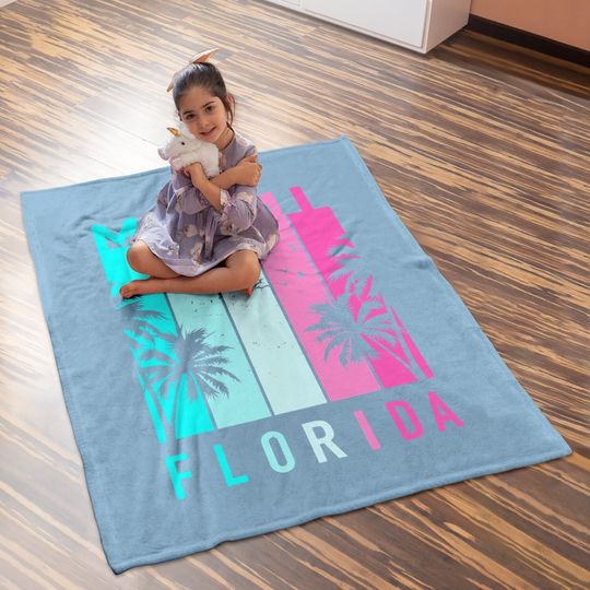 Baby Blanket Retro Miami Florida Beach