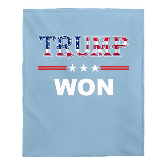 Trump Won Baby Blanket 4th Of July American Flag Baby Blanket