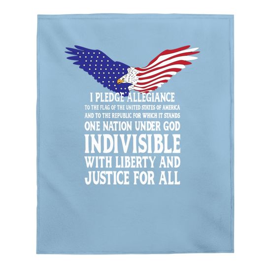 Pledge Allegiance To The Flag Usa Baby Blanket