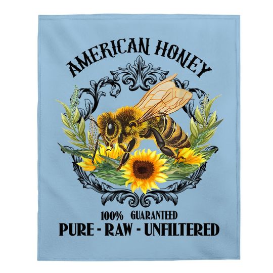 American Honey Bee Funny Beekeeping Gift For Beekeeper Baby Blanket