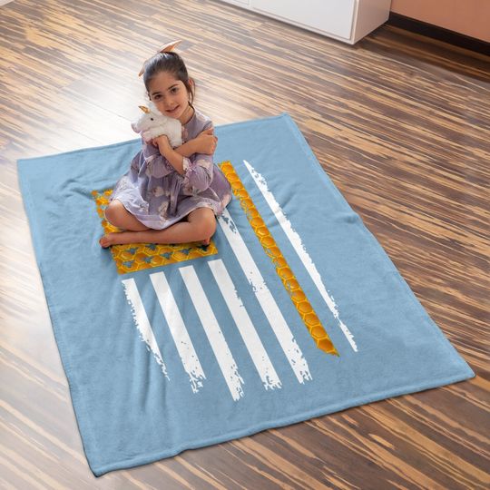 American Flag Beekeeping - Beekeeper - Honey Bee Baby Blanket