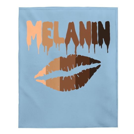 Melanin Shades Drippin Black Pride Afro Queen Gift Baby Blanket