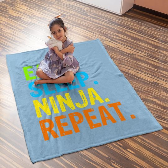 Ninja Karate Eat Sleep Repeat Baby Blanket