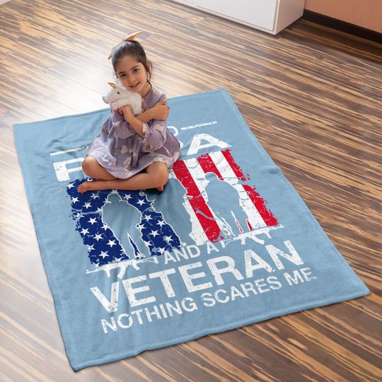 Veterans Day I'm A Dad Papa Baby Blanket