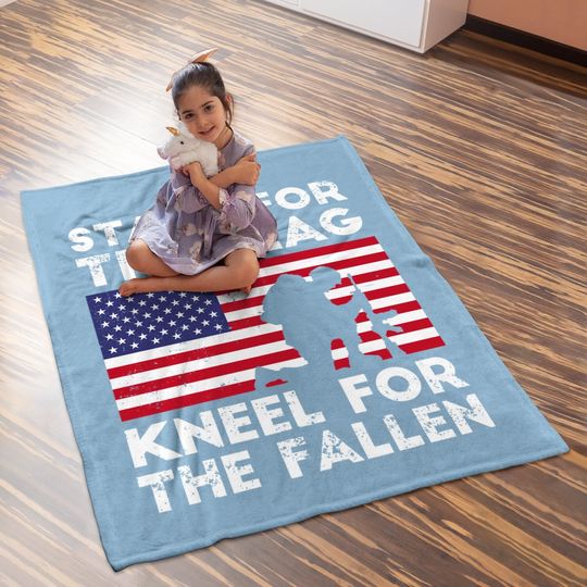 Patriotic Military Veteran American Flag Baby Blanket