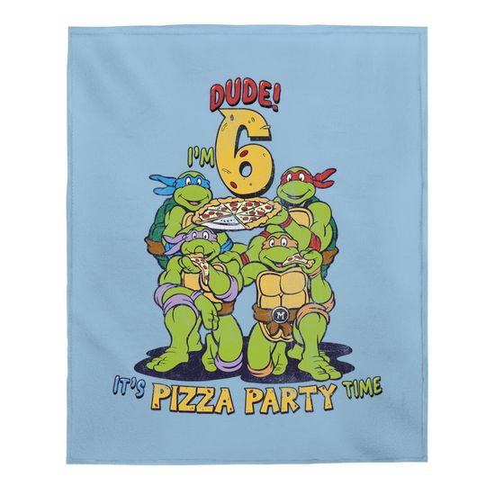 Teenage Mutant Ninja Turtles I'm 6 Dude Pizza Birthday Party Baby Blanket