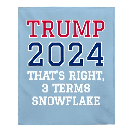 Trump Snowflake Red White & Blue Baby Blanket