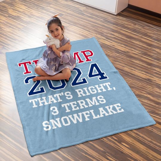 Trump Snowflake Red White & Blue Baby Blanket