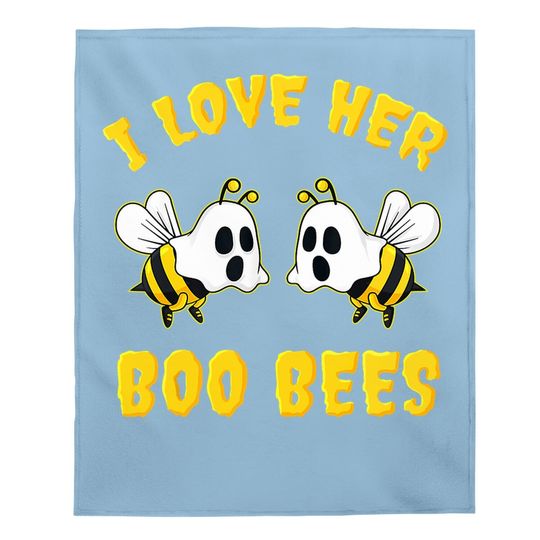 I Love Her Boo Bees Baby Blanket