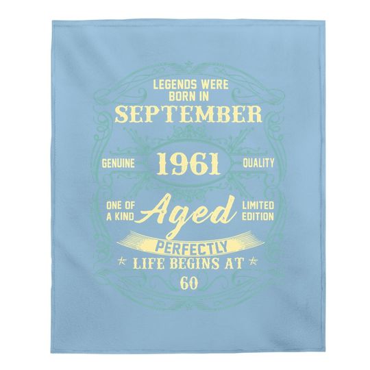 Discover September 1961 60th Birthday Gift 60 Year Baby Blanket