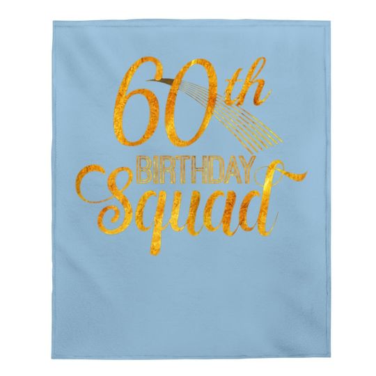 60th Birthday Squad Party Bday Yellow Gold Baby Blanket