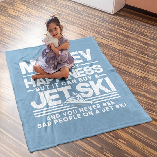 Jet-ski Happiness Water Sports Design Baby Blanket