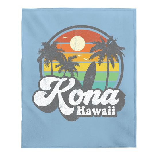 Vintage Kona Beach Hawaii Surf Hawaiian Surfing 70's Baby Blanket