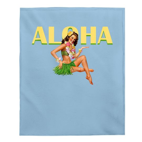 Aloha Hawaiian Retro Vintage Pin Up Hawaii Baby Blanket